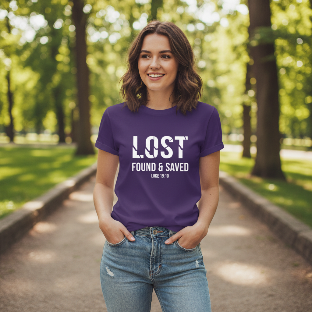 Lost Found Saved Luke 19:10 Faith T-Shirt
