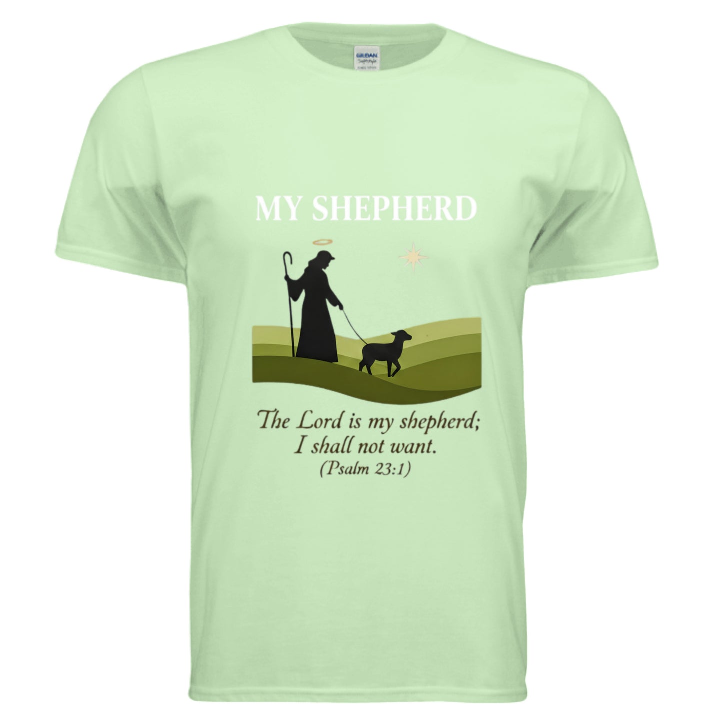 My Shepherd Psalm 23:1 Faith T-Shirt MINT GREEN Salvation Clothing and Accessories Apparel