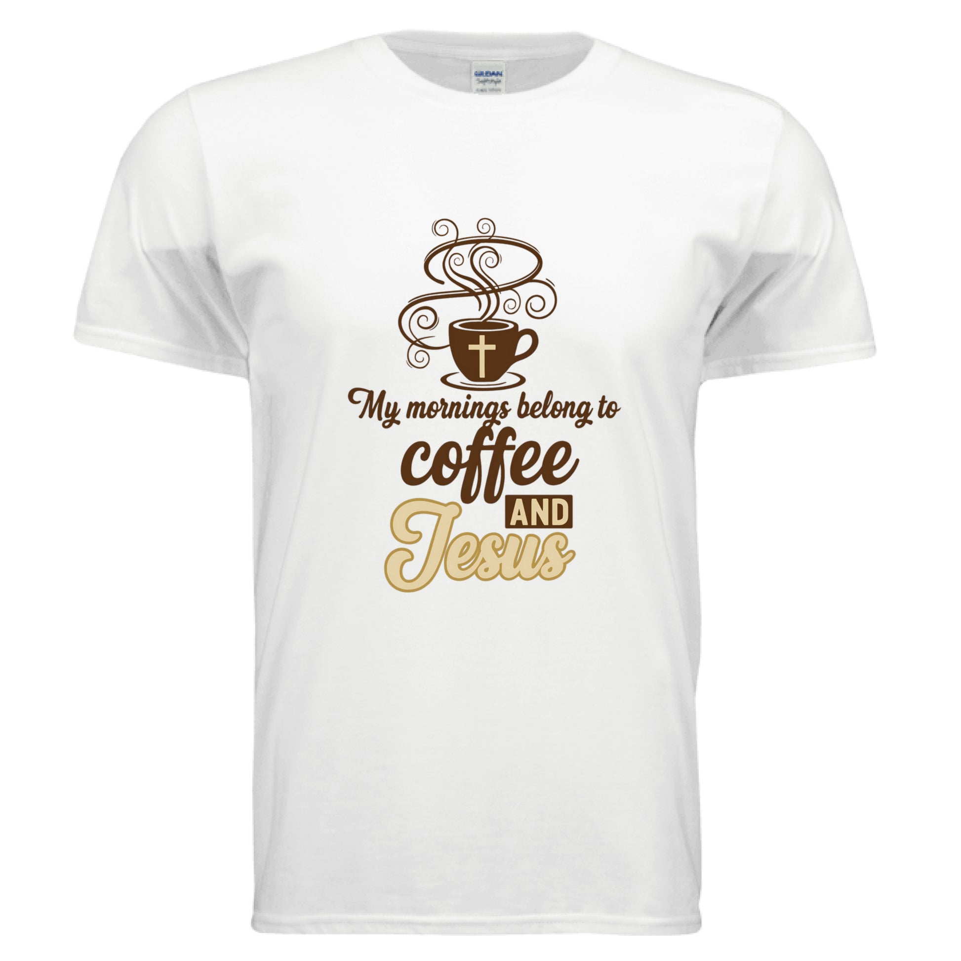 Coffee and Jesus Faith T-Shirt WHITE Salvation Clothing and Accessories Apparel