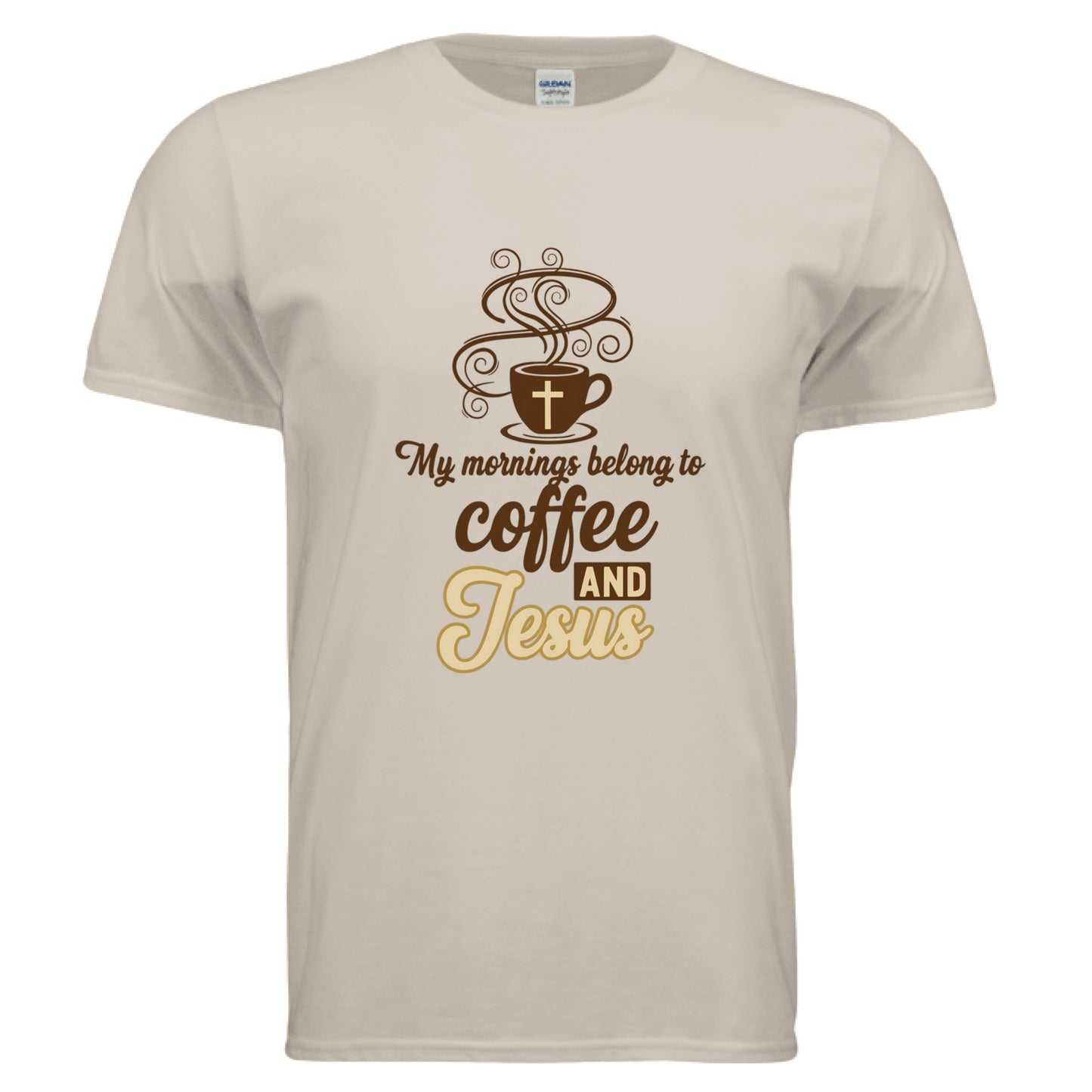 Coffee and Jesus Faith T-Shirt SAND Salvation Clothing and Accessories Apparel