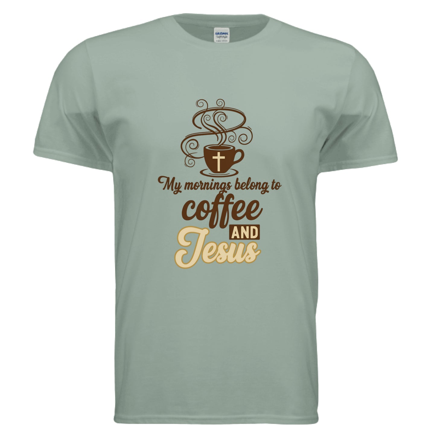 Coffee and Jesus Faith T-Shirt Sage Salvation Clothing and Accessories Apparel