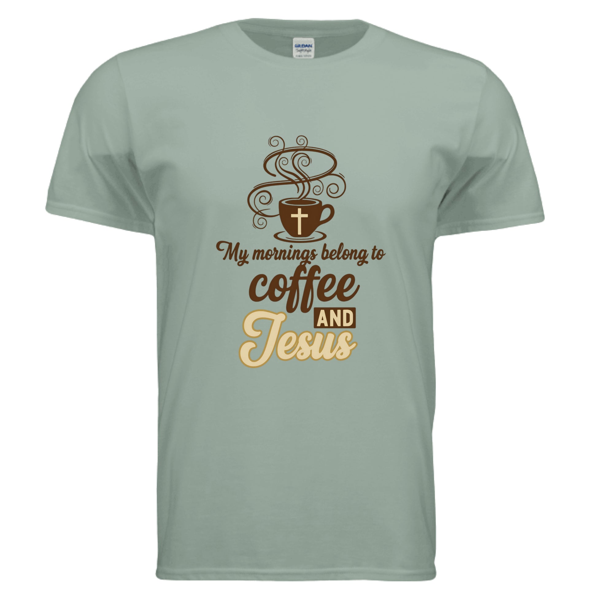 Coffee and Jesus Faith T-Shirt Sage Salvation FaithWear Apparel