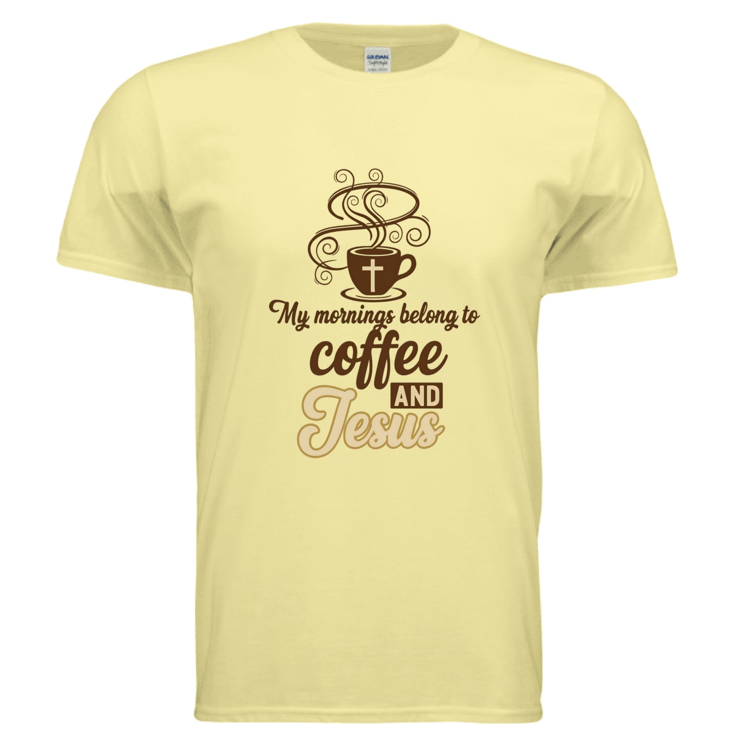 Coffee and Jesus Faith T-Shirt CORNSILK Salvation Clothing and Accessories Apparel