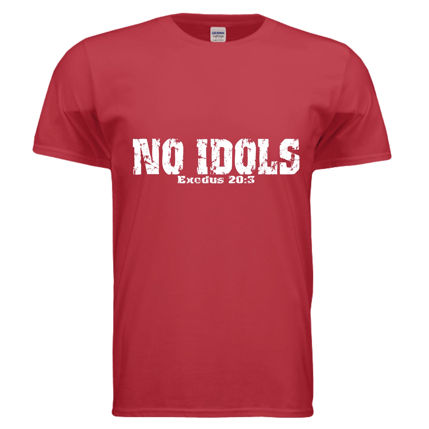 No Idols Exodus 20:3 Faith T-Shirt (Brandon Lake Inspired) RED Salvation Clothing and Accessories Apparel