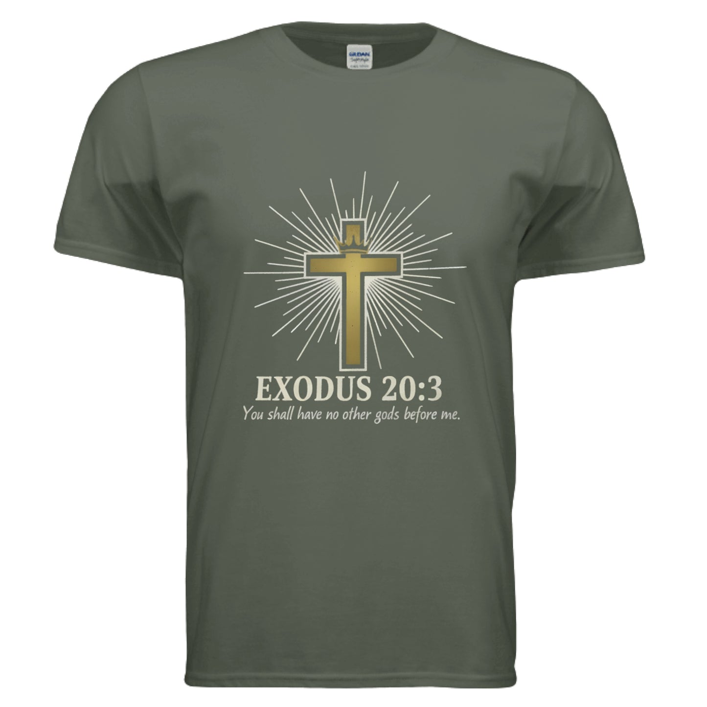 No Idols Exodus 20:3 Faith T-Shirt MILITARY GREEN Salvation Clothing and Accessories Apparel