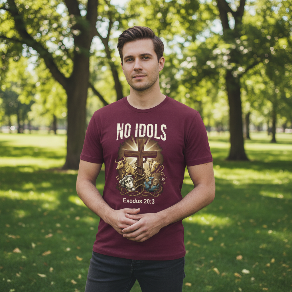 No Idols Exodus 20:3 (Brandon Lake Inspired) Faith T-shirt Salvation Clothing and Accessories Apparel