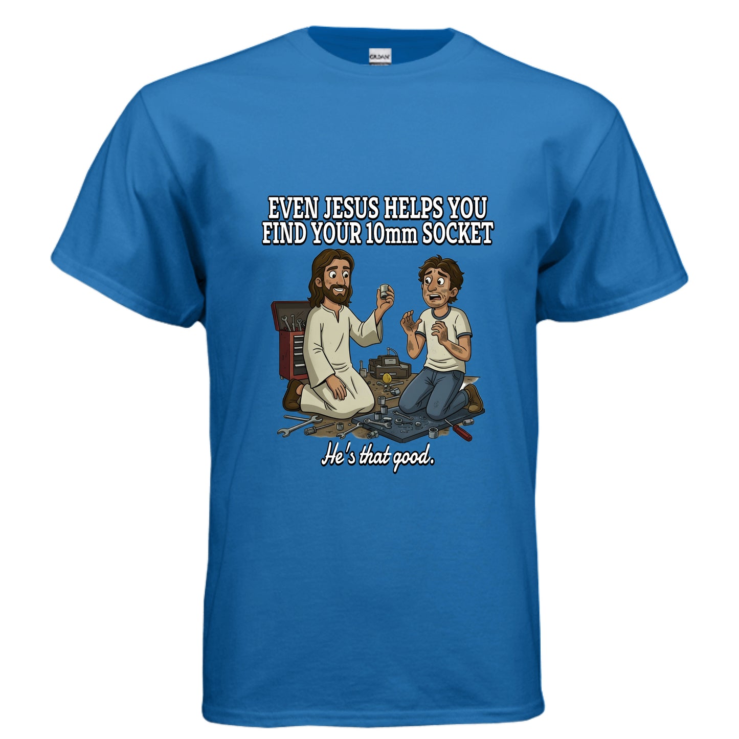 Jesus 10mm Socket Faith T-Shirt ROYAL Salvation Clothing and Accessories Apparel