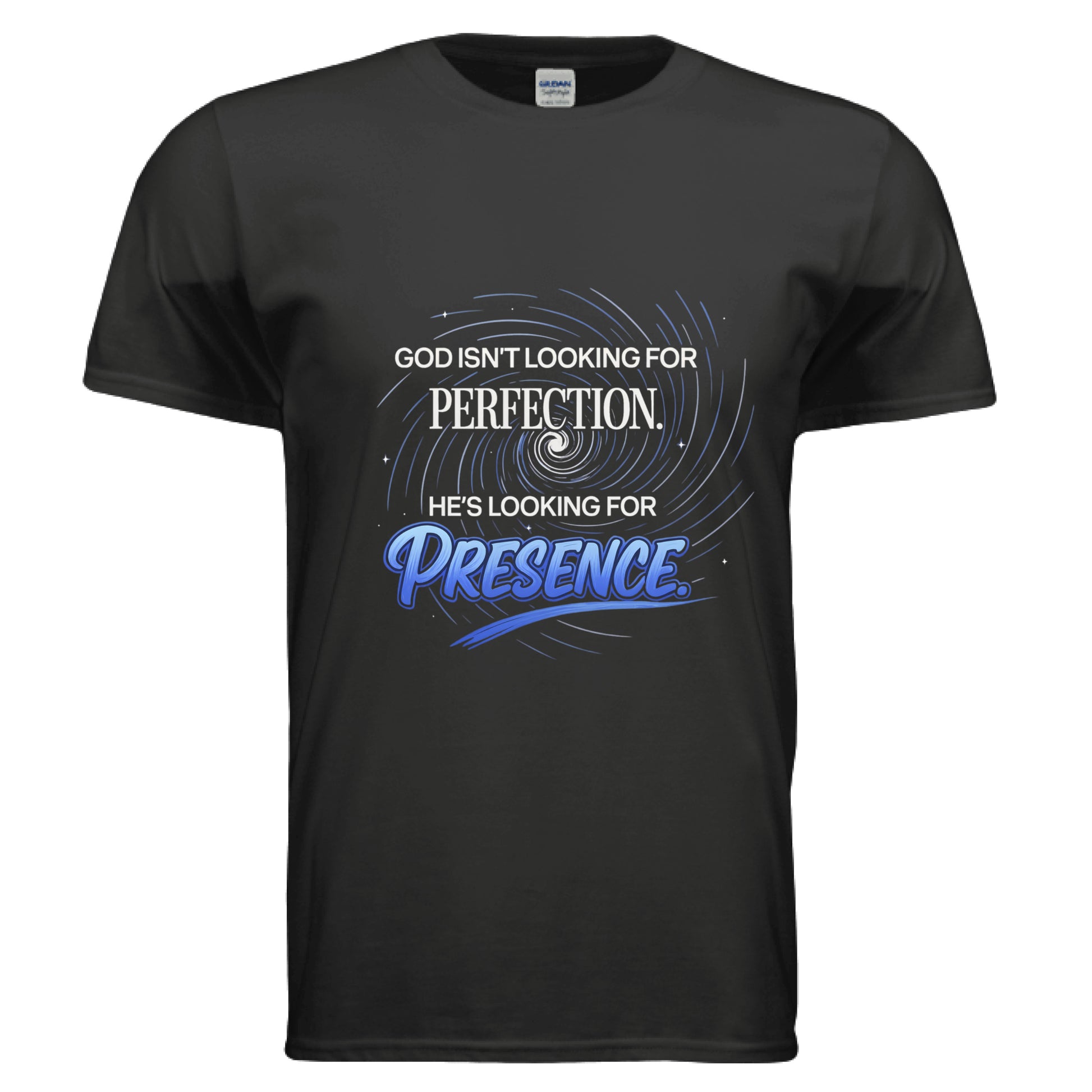 God isn't looking for Perfection Faith T-Shirt BLACK Salvation FaithWear