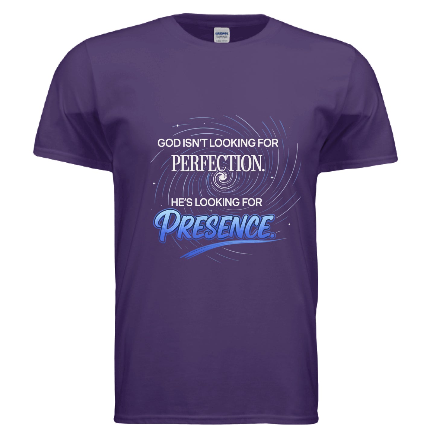 God isn't looking for Perfection Faith T-Shirt PURPLE Salvation Clothing and Accessories