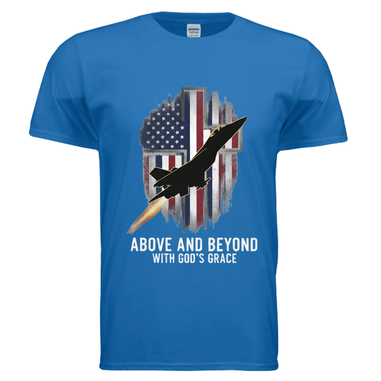 Above and Beyond with Gods Grace Faith T-Shirt (Air Force) ROYAL Salvation Clothing and Accessories Apparel