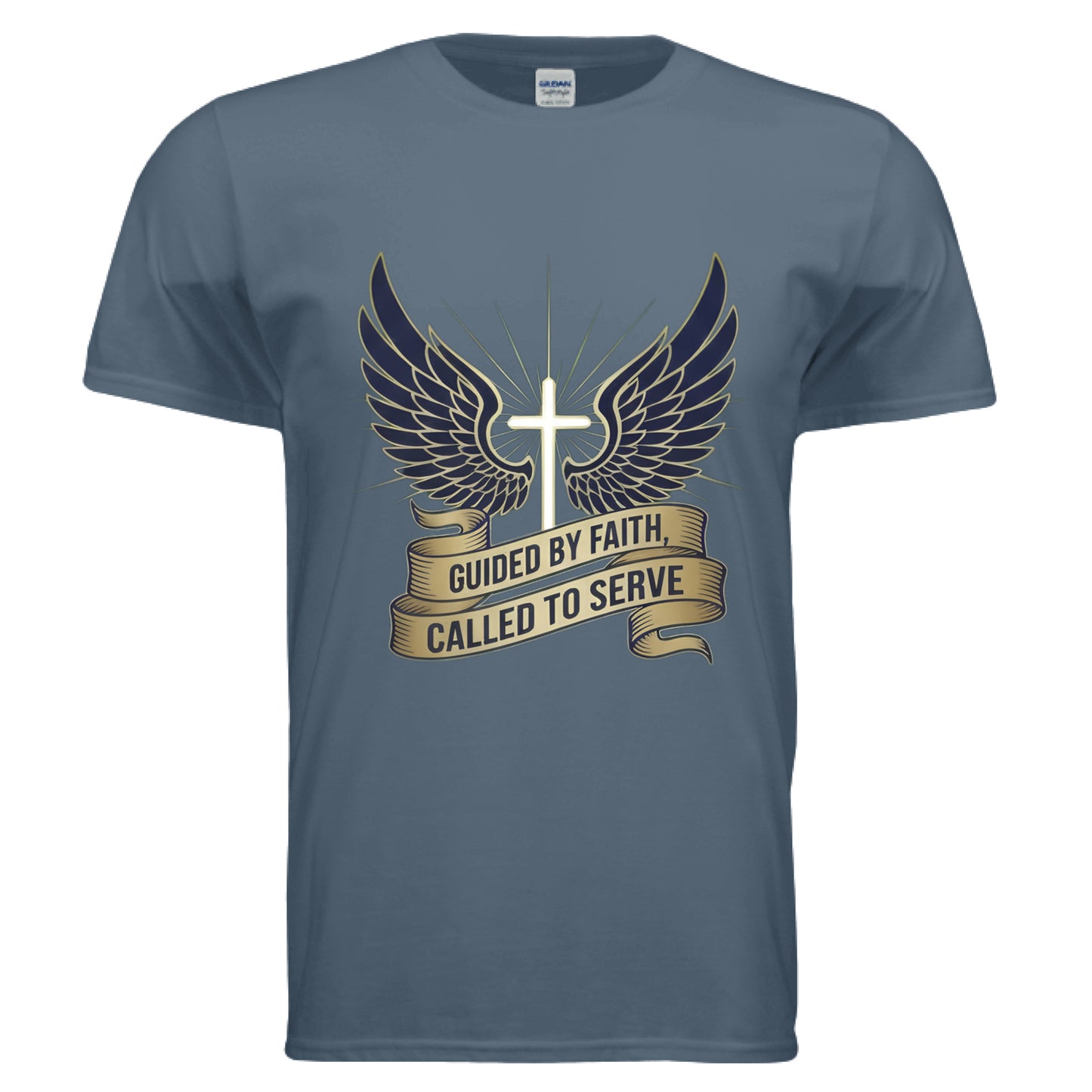 Guided by Faith Called to Serve Faith T-Shirt (Police) INDIGO BLUE Salvation Clothing and Accessories Apparel