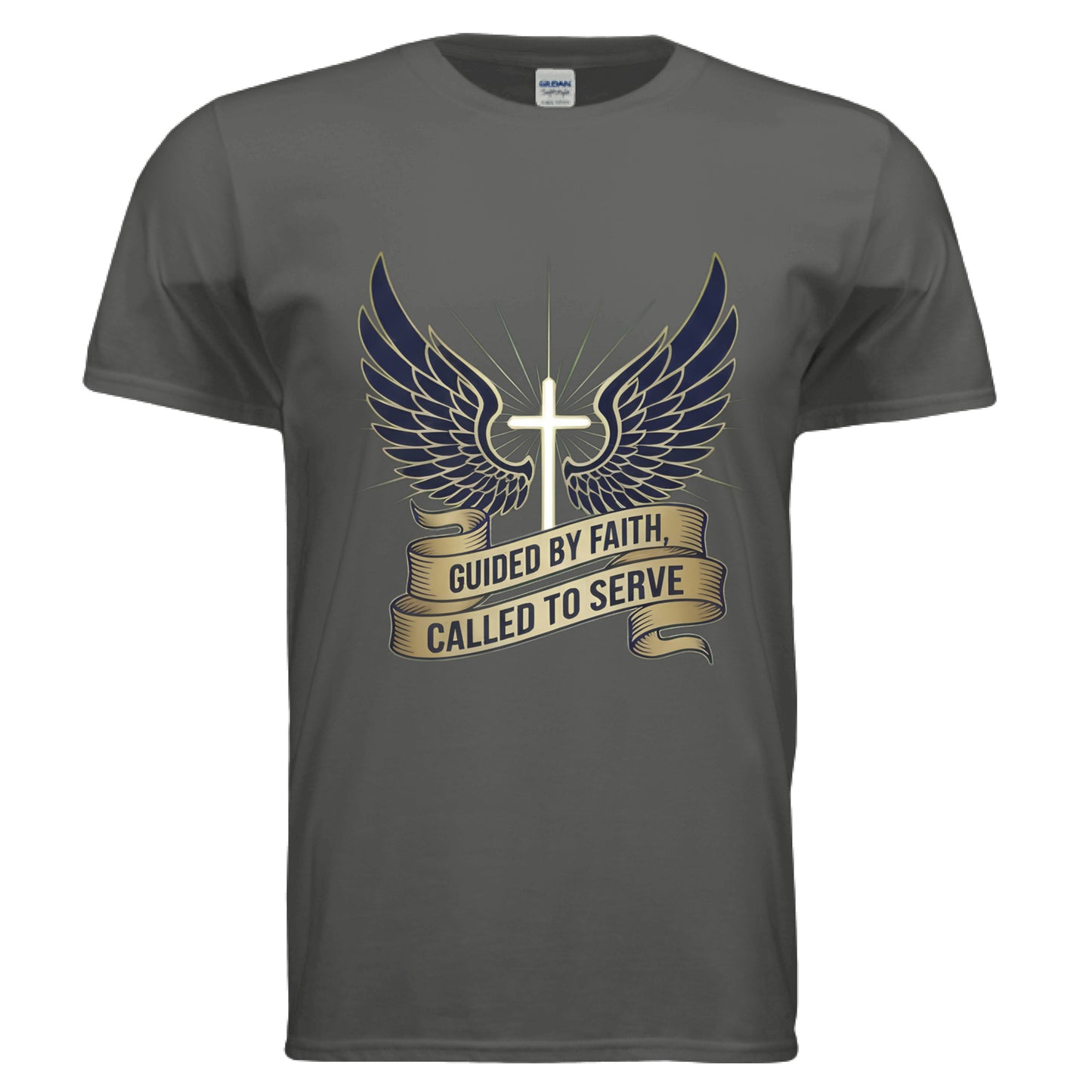Guided by Faith Called to Serve Faith T-Shirt (Police) CHARCOAL Salvation Clothing and Accessories Apparel