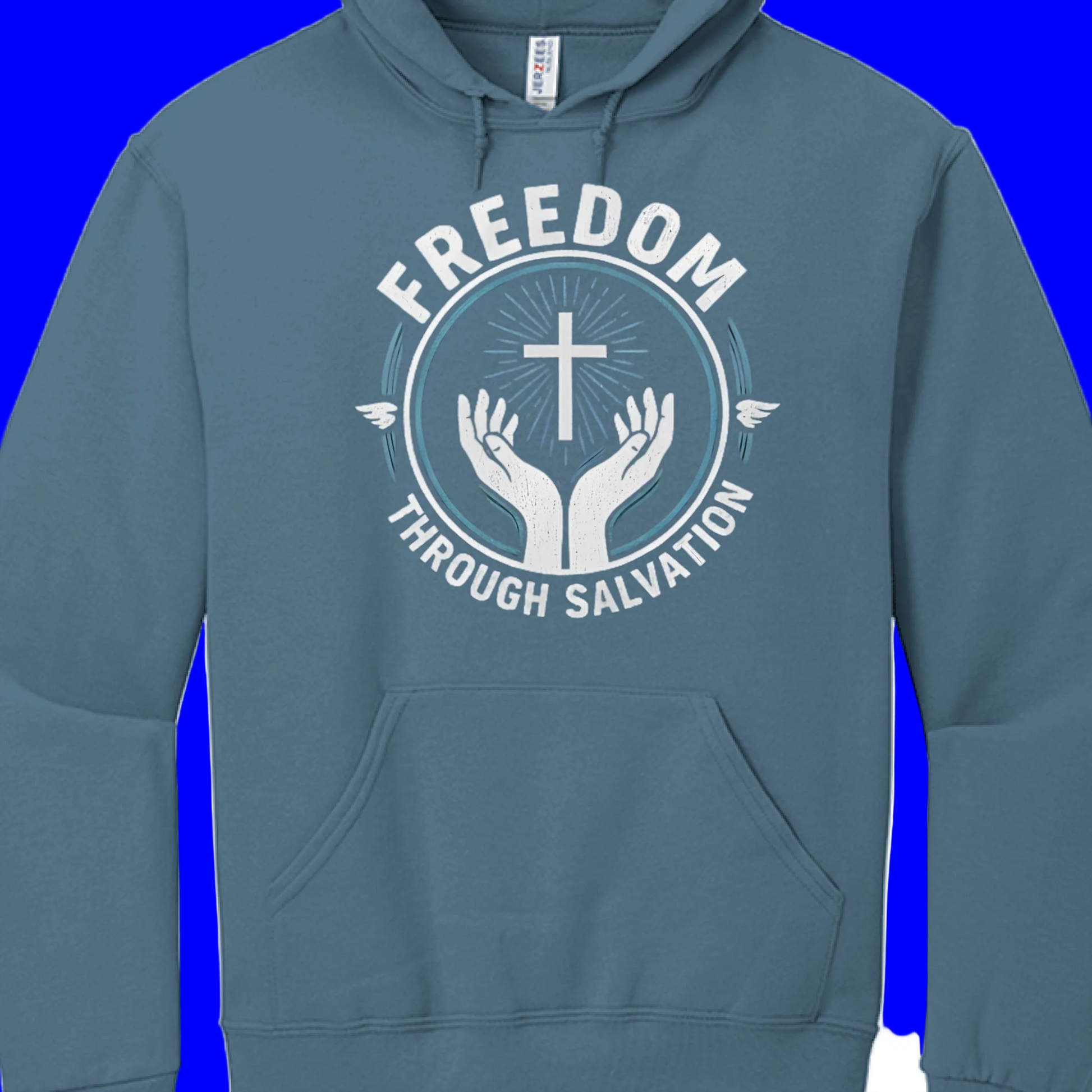 Freedom Through Salvation-Hoodie Salvation Clothing and Accessories Apparel