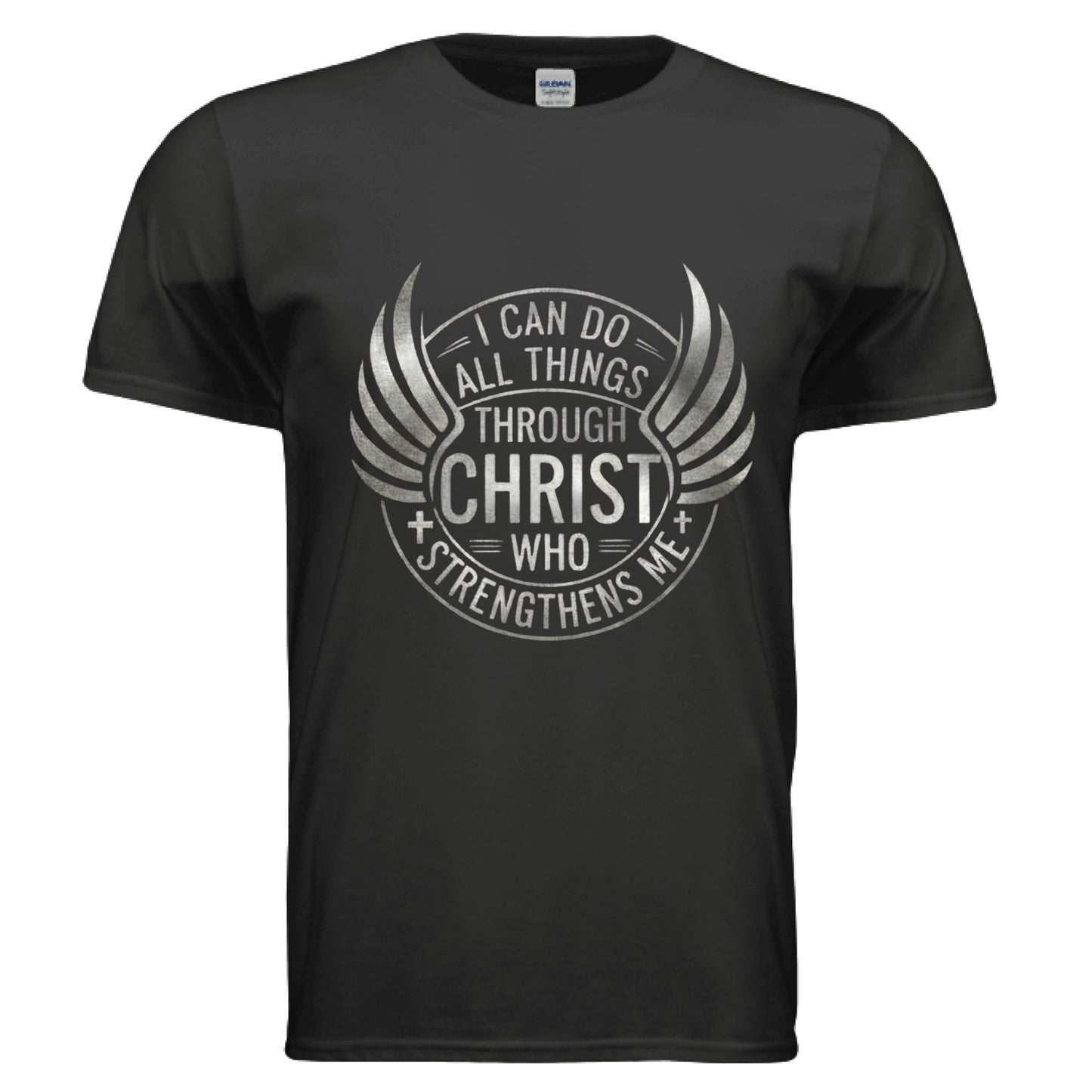 I Can Do All Things Trough Christ Faith T-Shirt BLACK Salvation Clothing and Accessories Apparel