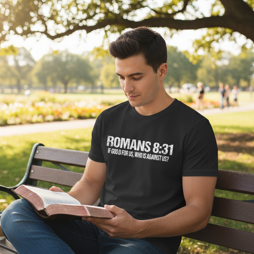 Romans 8:31 Faith T-Shirt Salvation Clothing and Accessories Apparel