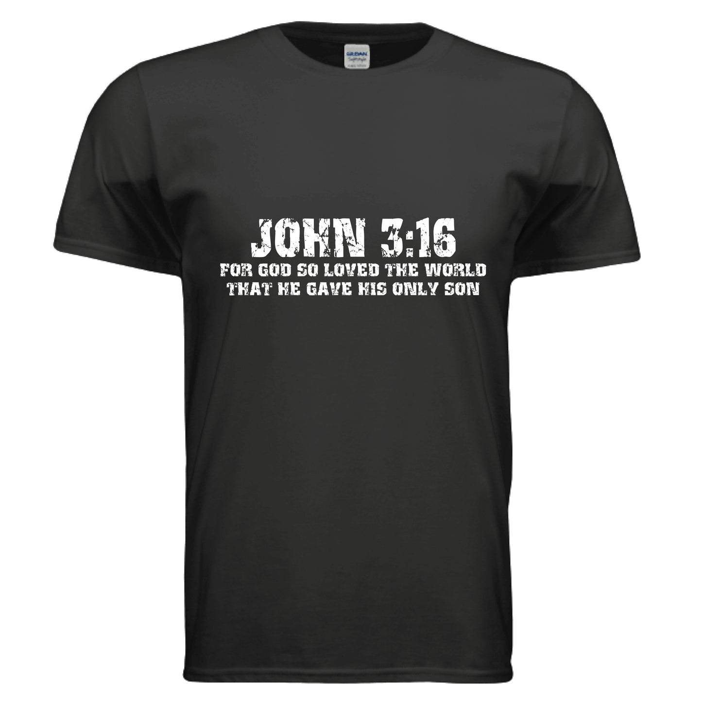 John 3:16 Faith T-Shirt BLACK Salvation Clothing and Accessories Apparel