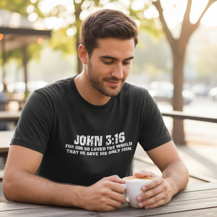 John 3:16 Faith T-Shirt Salvation Clothing and Accessories Apparel