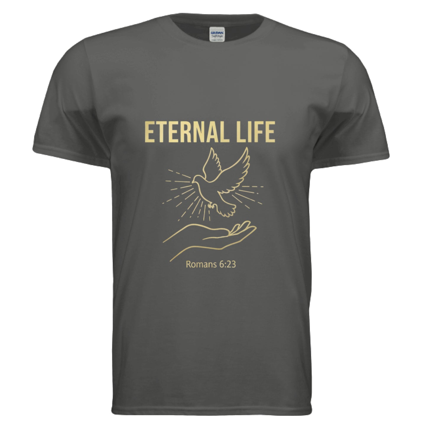 Eternal Life Romans 6:23 Faith T-Shirt CHARCOAL Salvation Clothing and Accessories Apparel