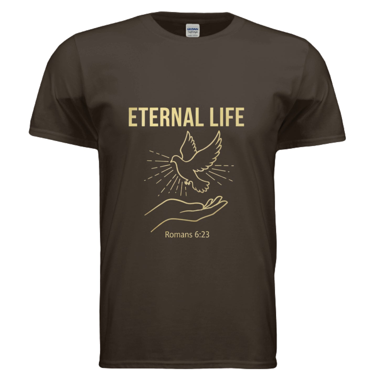 Eternal Life Romans 6:23 Faith T-Shirt DARK CHOCOLATE Salvation Clothing and Accessories Apparel