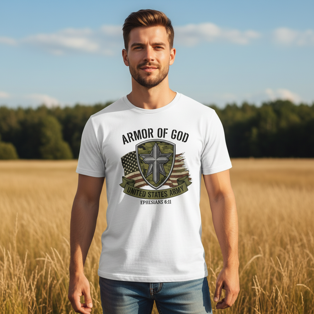 Armor of God United States Army Ephesians 6:11 Faith T-Shirt