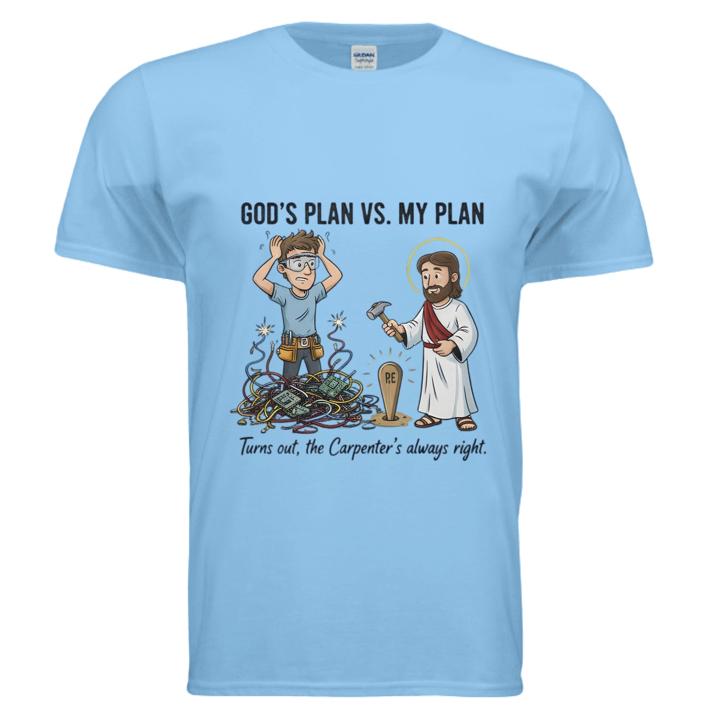 Gods plan vs My plan Faith T-Shirt (Funny) SKY Salvation Clothing and Accessories