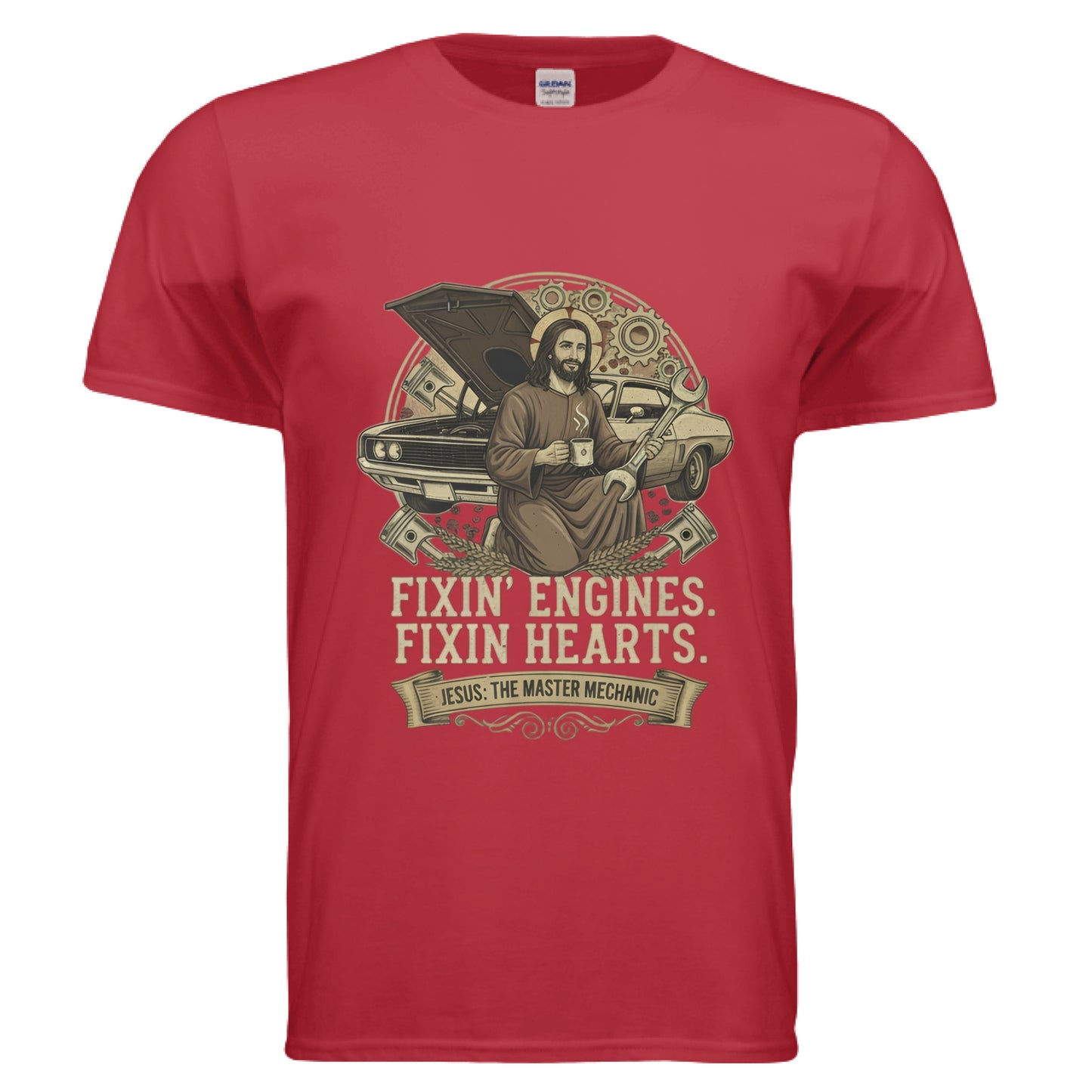 Fixin Engines Fixin Hearts Faith T-Shirt RED Salvation Clothing and Accessories