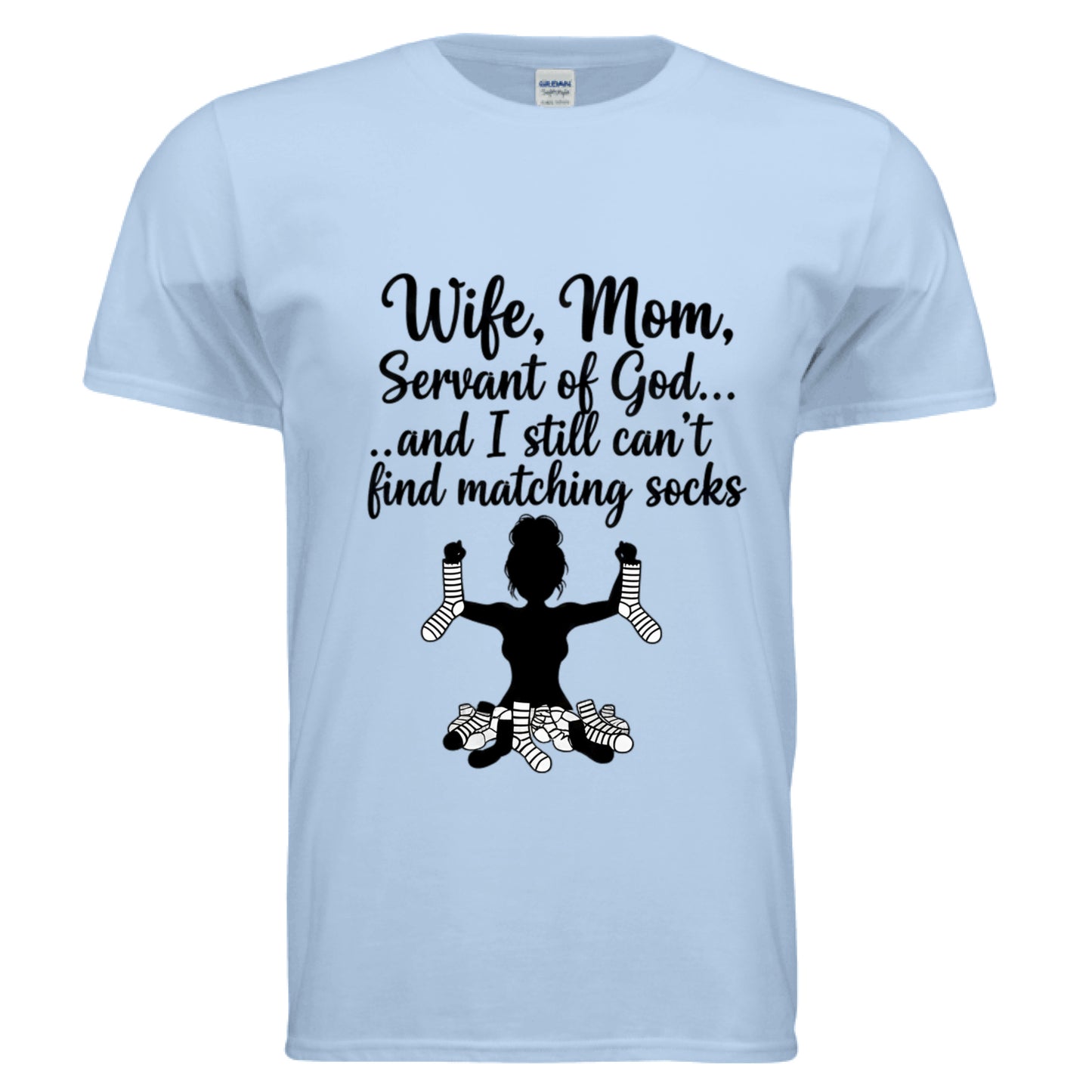 Wife Mom Servant of God Faith T-Shirt (Funny) LIGHT BLUE Salvation Clothing and Accessories Apparel