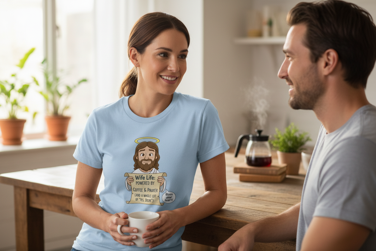 Wife life: Powered by Faith T-Shirt Salvation Clothing and Accessories Apparel