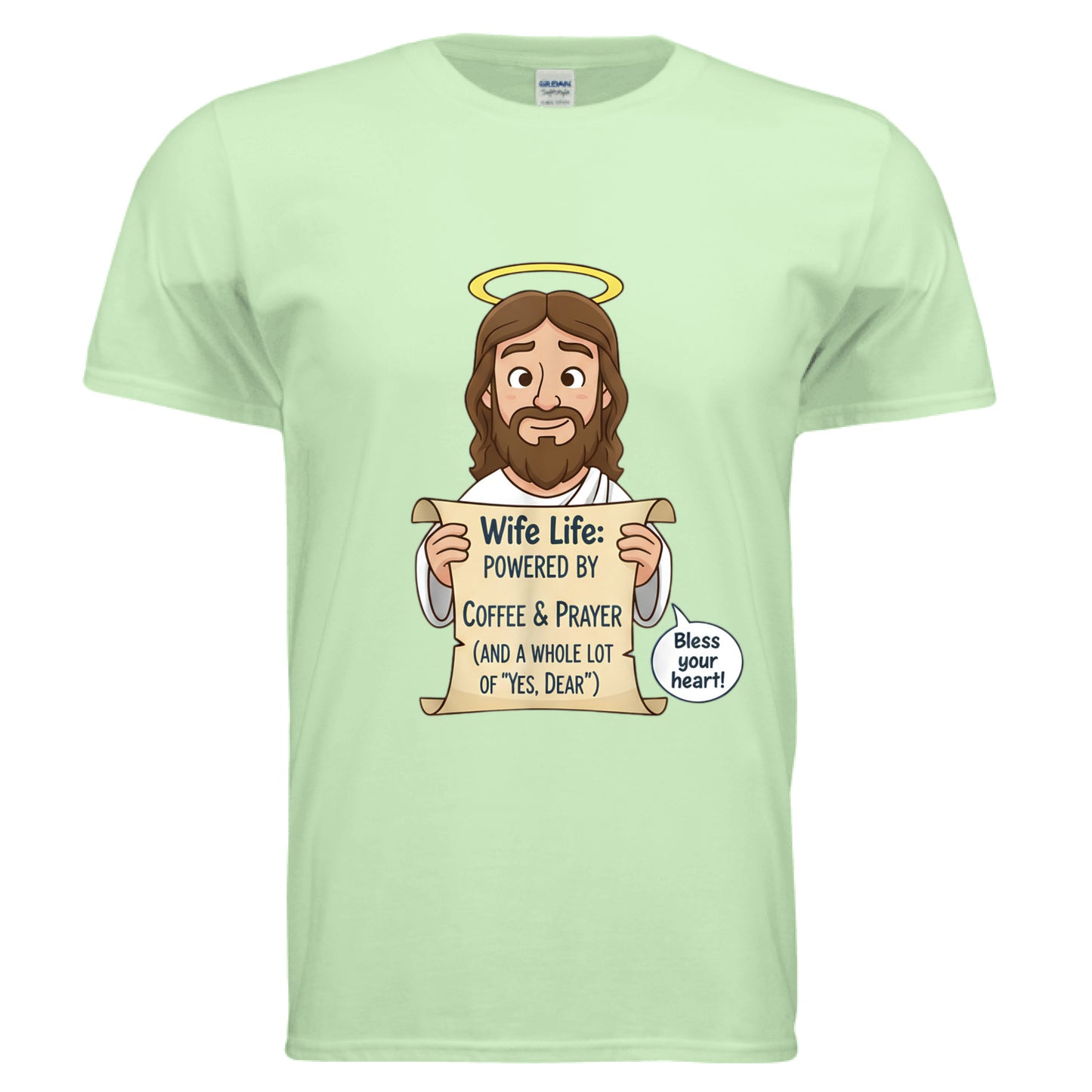 Wife life: Powered by Faith T-Shirt MINT GREEN Salvation Clothing and Accessories Apparel