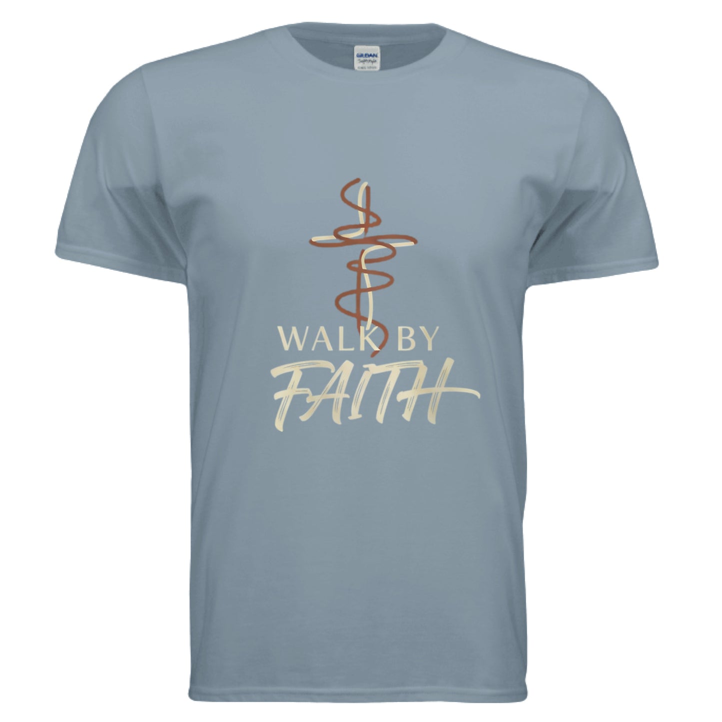 Walk by Faith Faith T-Shirt Stone Blue Salvation Clothing and Accessories Apparel
