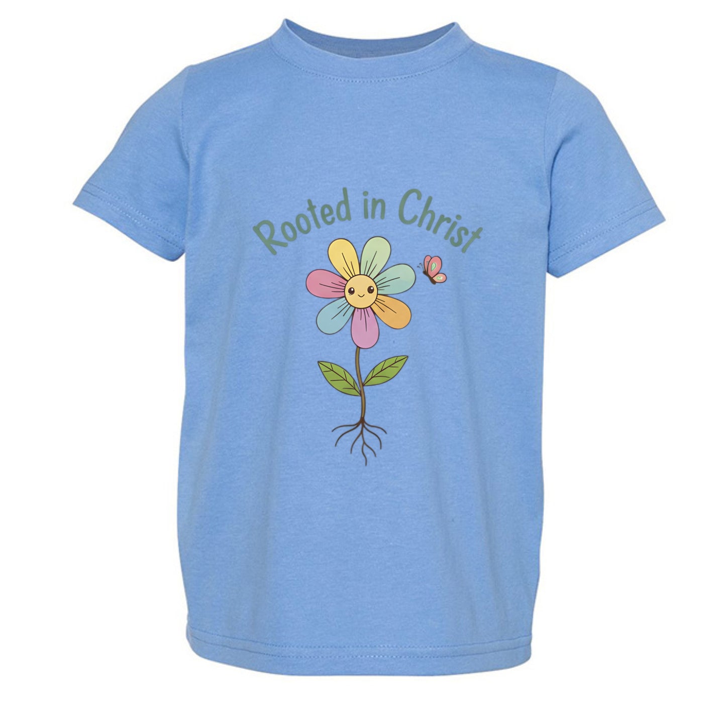 Rooted in Christ Toddler T-Shirt Carolina Blue Salvation Clothing and Accessories Apparel