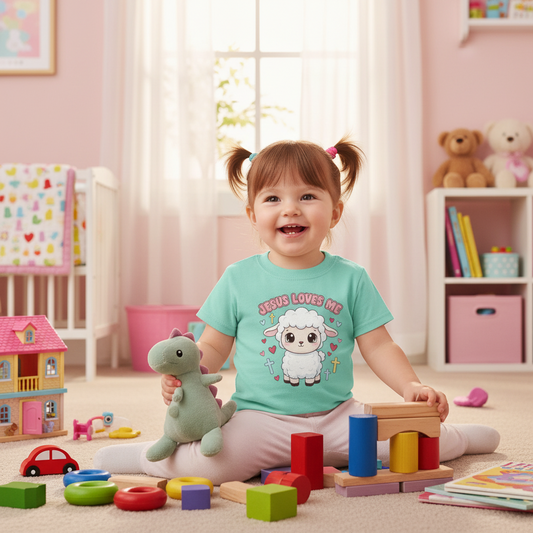 Jesus Loves Me Toddler Faith T-Shirt Salvation Clothing and Accessories Apparel