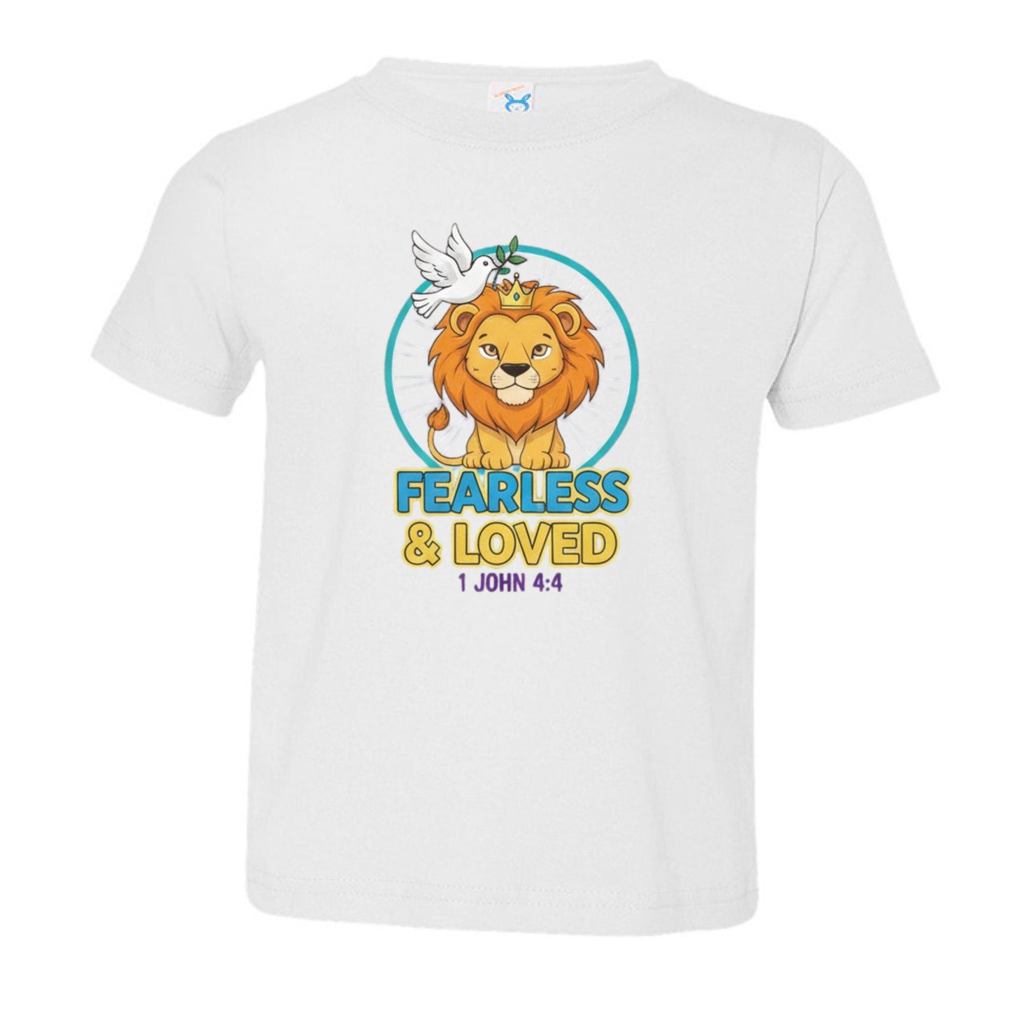 Fearless 1 John 4:4 Toddler Faith T-Shirt WHITE Salvation Clothing and Accessories Apparel