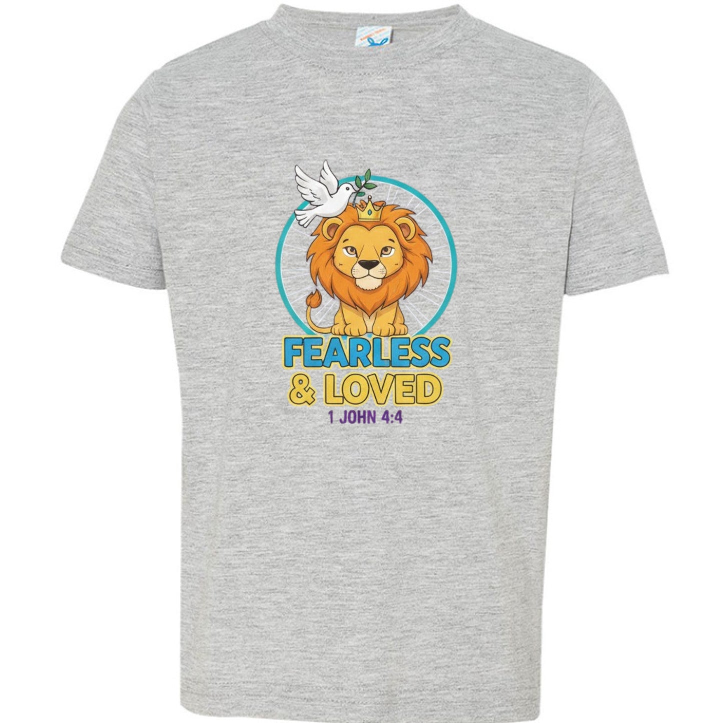 Fearless 1 John 4:4 Toddler Faith T-Shirt HEATHER Salvation Clothing and Accessories Apparel