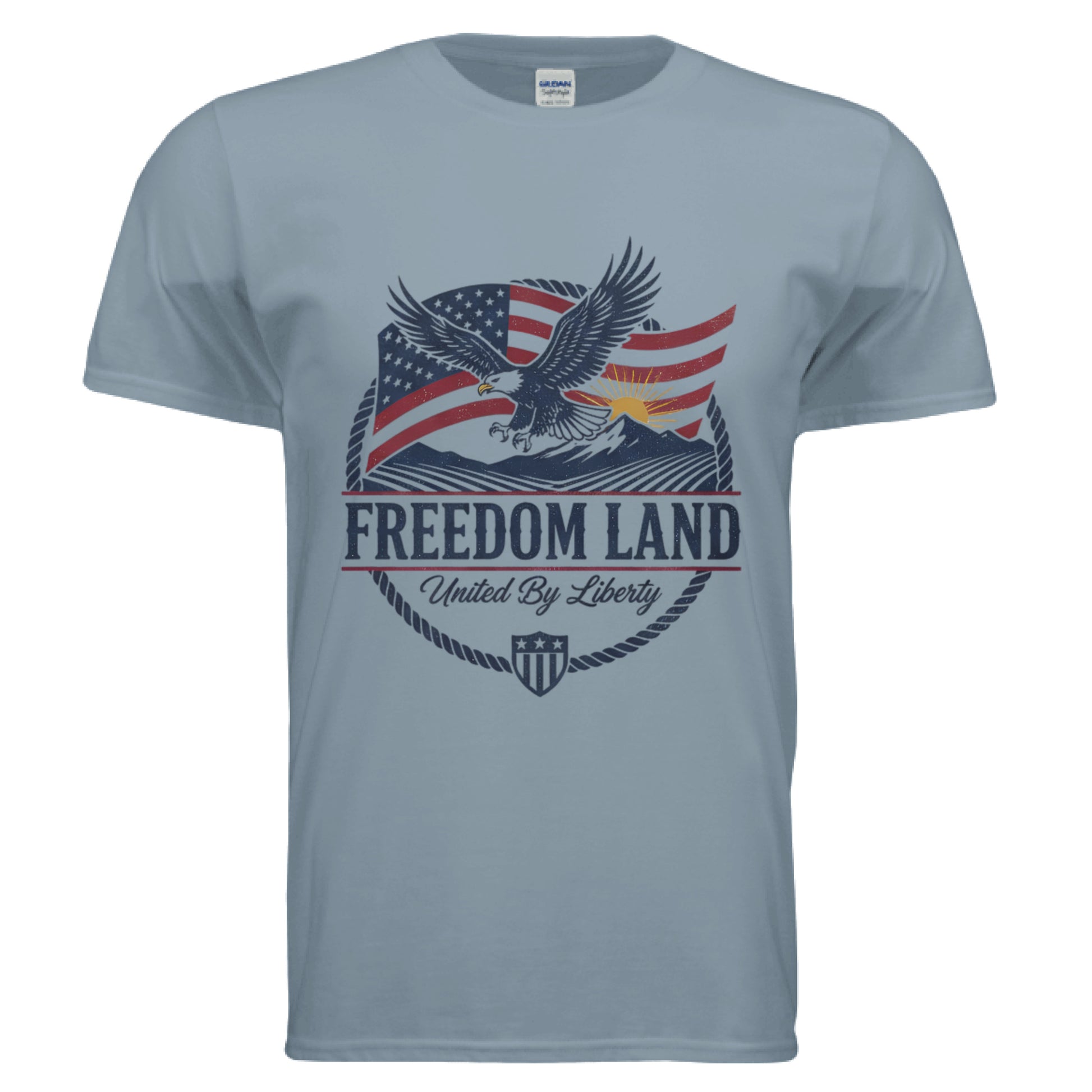 Freedom Land Patriot T-Shirt Stone Blue Salvation FaithWear Apparel