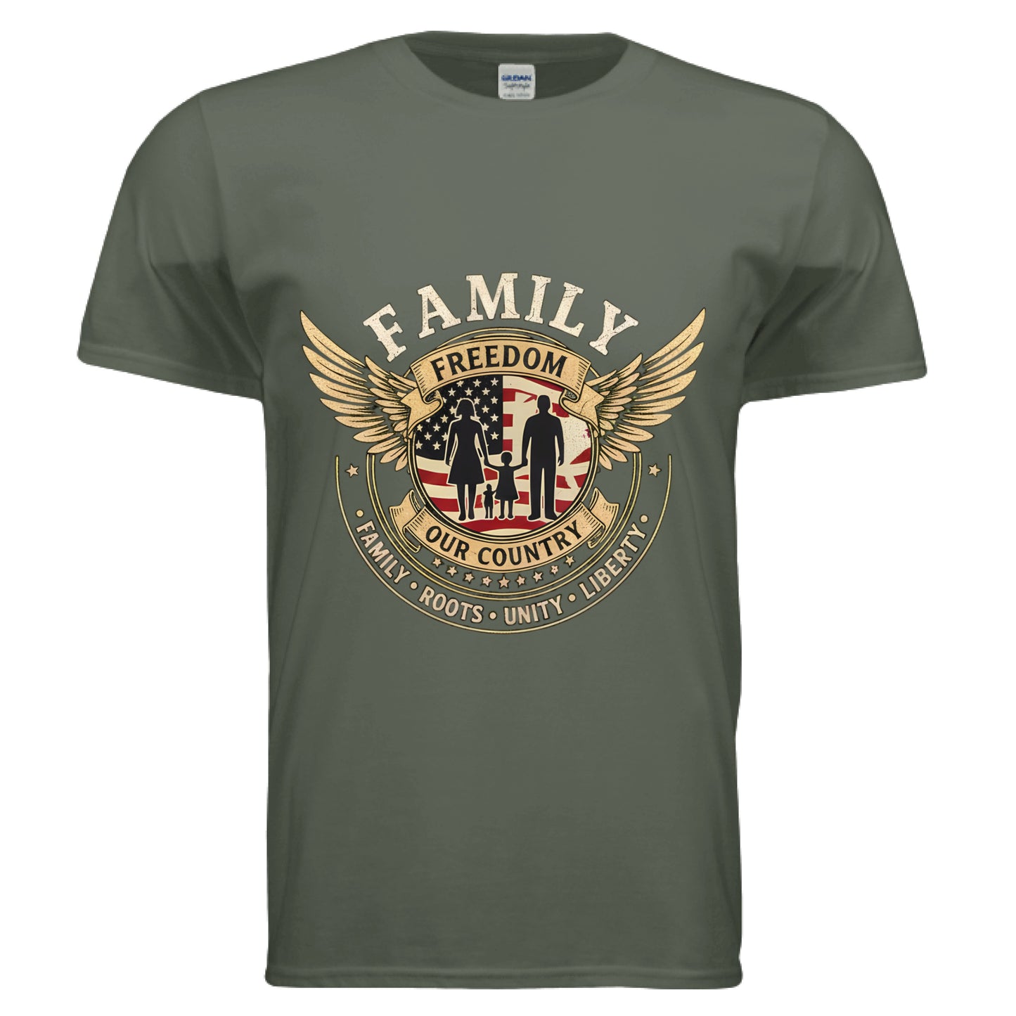 Family Freedom Patriot T-Shirt MILITARY GREEN Salvation Clothing and Accessories