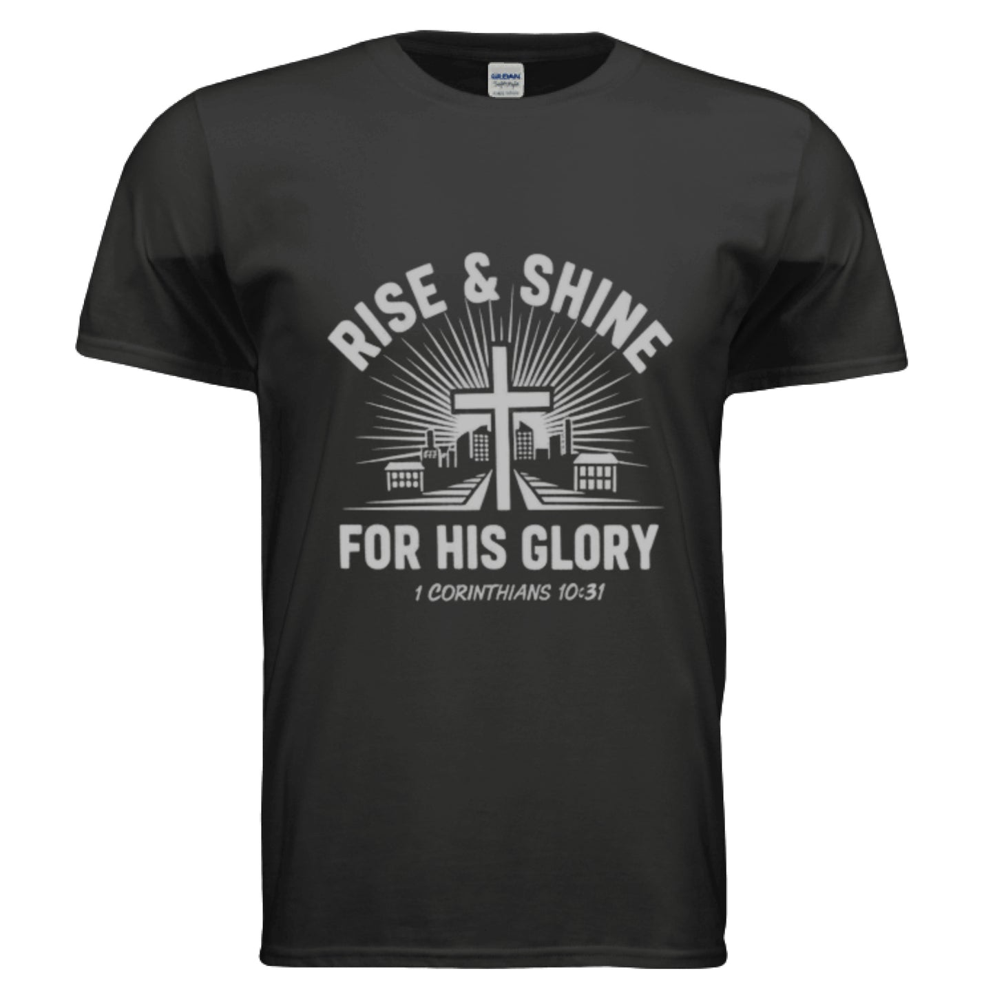 For His Glory -1 Corinthians 10:31 Faith T-Shirt BLACK Salvation Clothing and Accessories