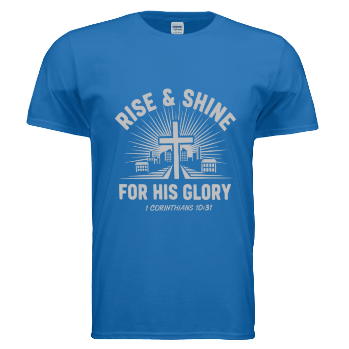 For His Glory -1 Corinthians 10:31 Faith T-Shirt ROYAL Salvation Clothing and Accessories