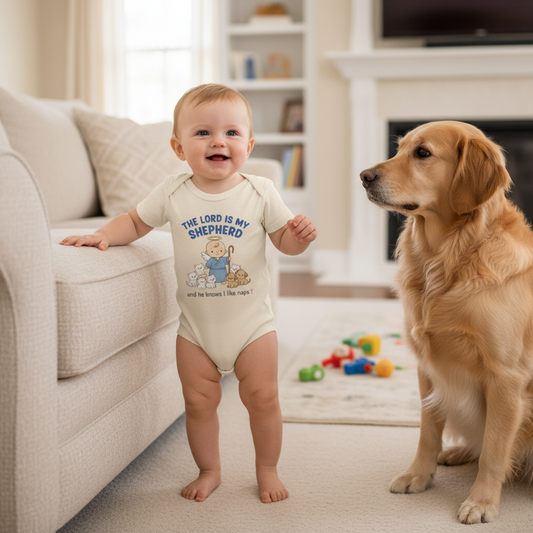 The Lord is my Shepherd Faith Onesie Salvation Clothing and Accessories Apparel