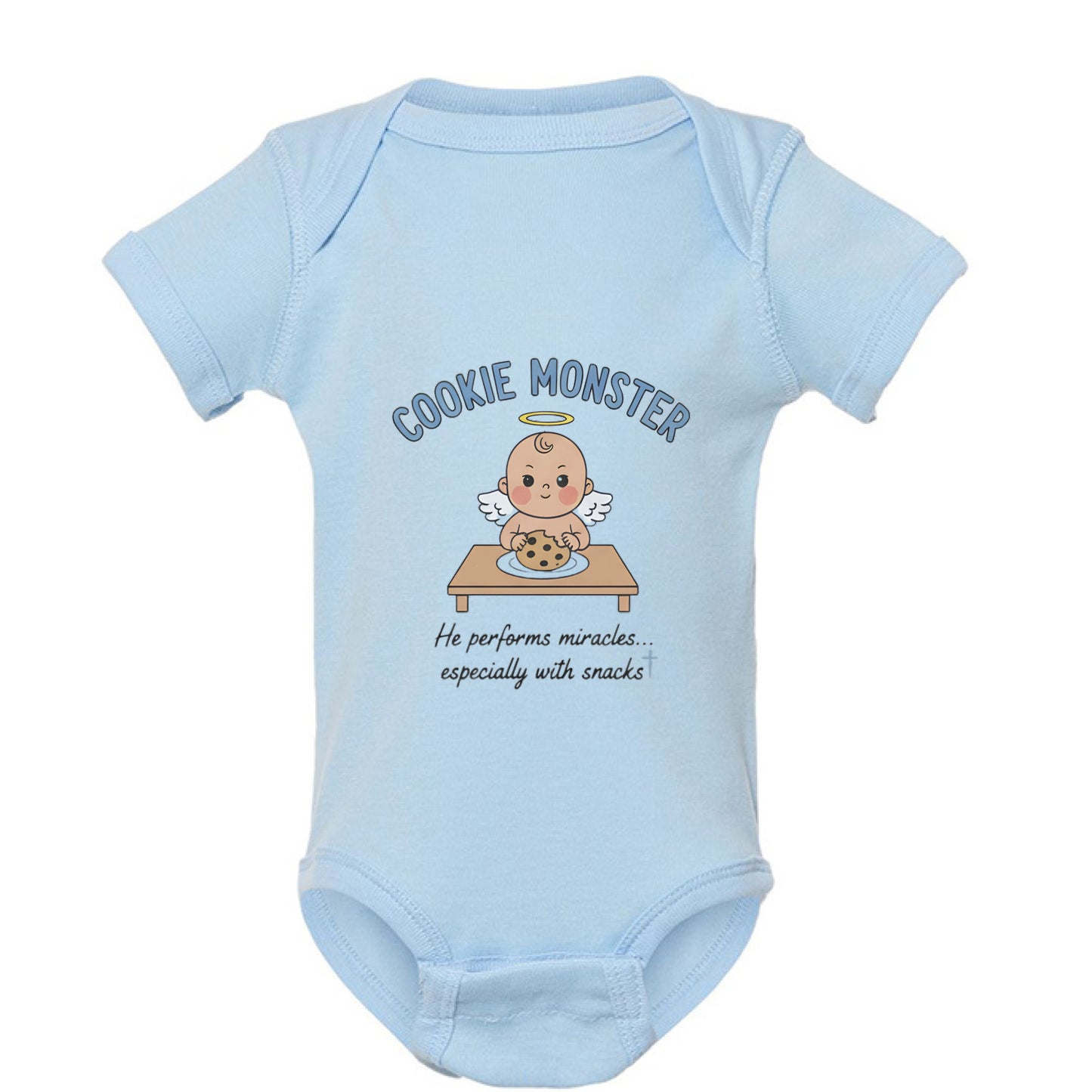 Cookie Monster Faith Onesie LIGHT BLUE Salvation Clothing and Accessories Apparel