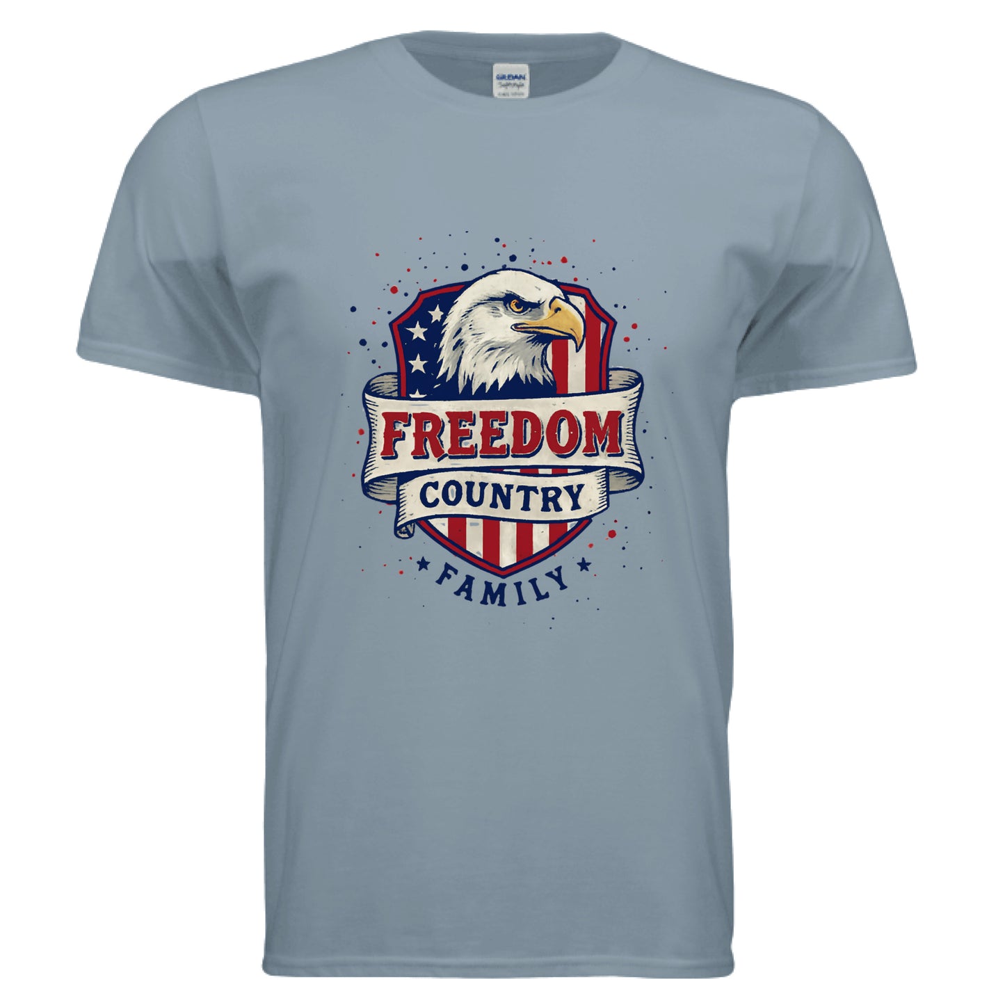 Freedom Country Family Patriot T-Shirt Stone Blue Salvation Clothing and Accessories Apparel