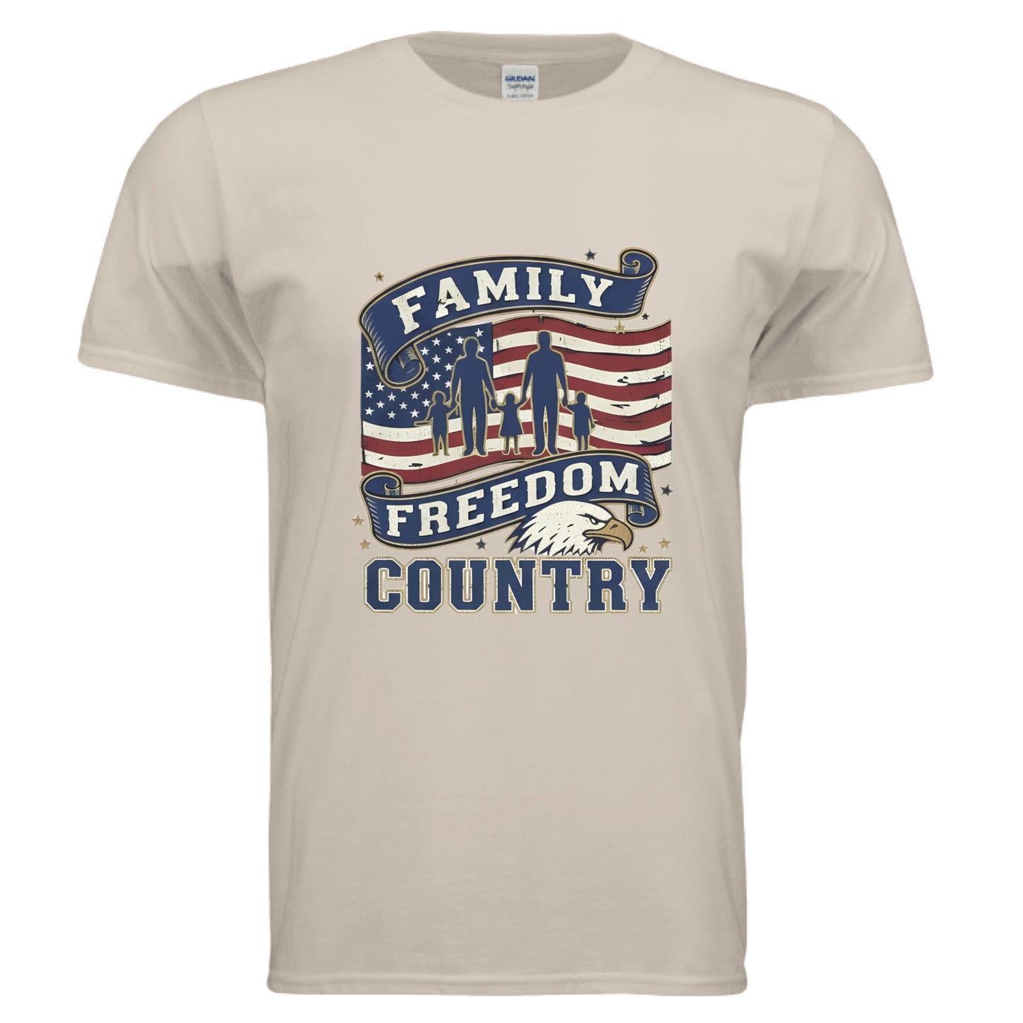 Family Freedom Country Patriot T-Shirt SAND Salvation Clothing and Accessories Apparel