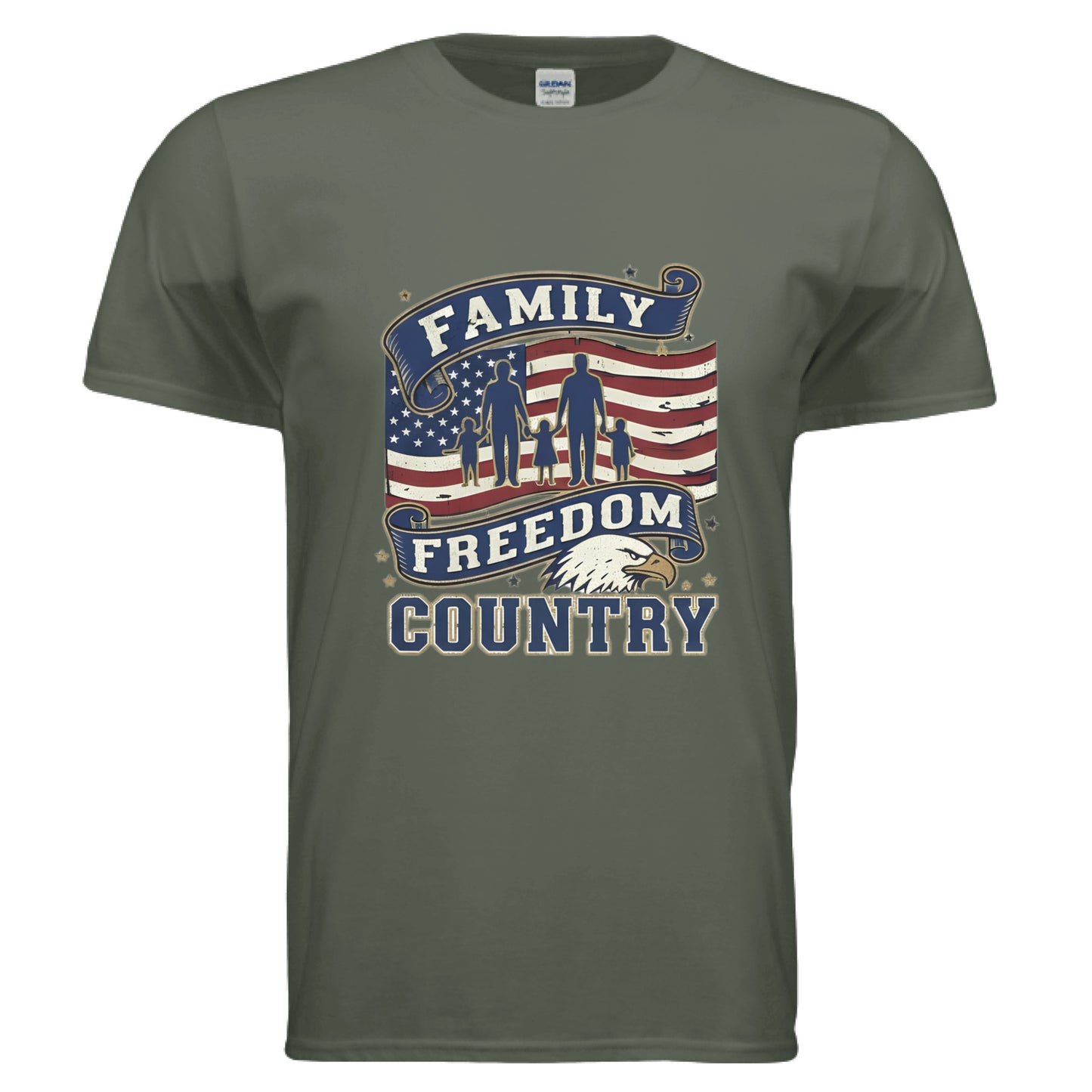 Family Freedom Country Patriot T-Shirt MILITARY GREEN Salvation Clothing and Accessories Apparel