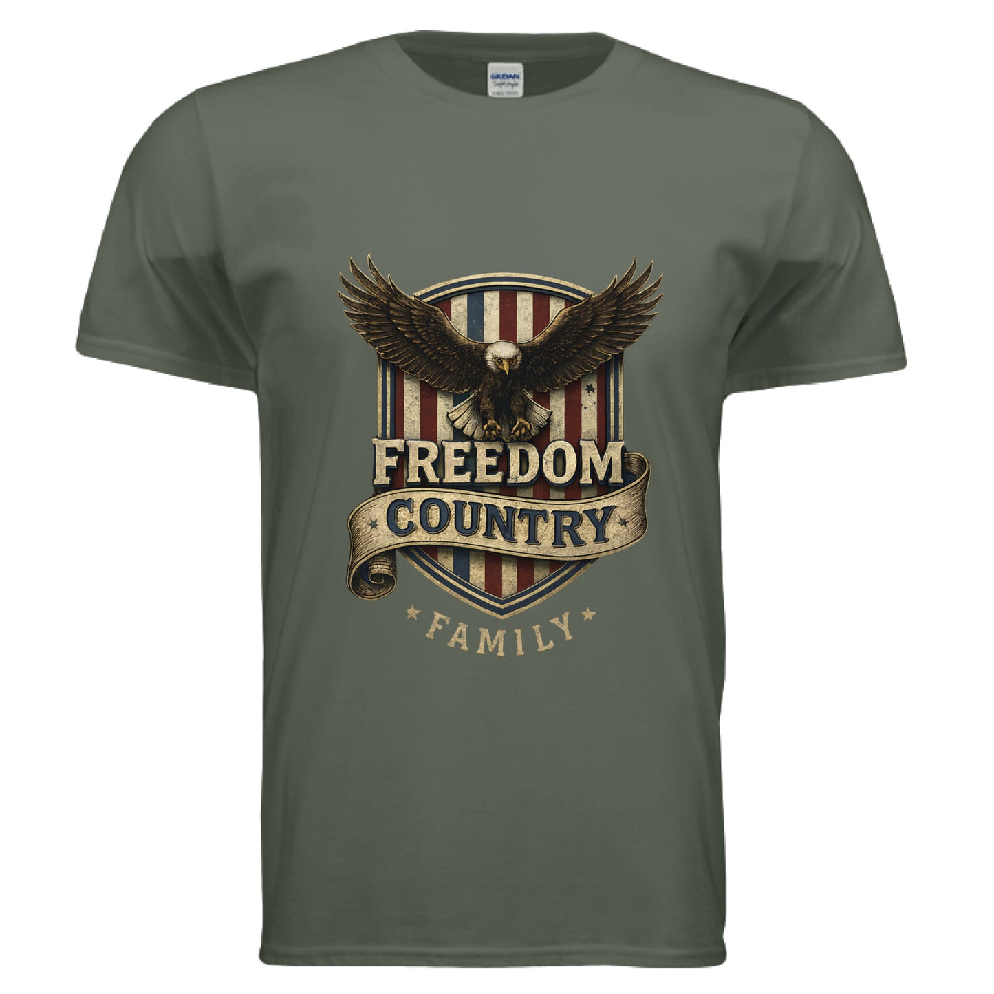 Freedom Country Family Patriot T-Shirt MILITARY GREEN Salvation Clothing and Accessories Apparel