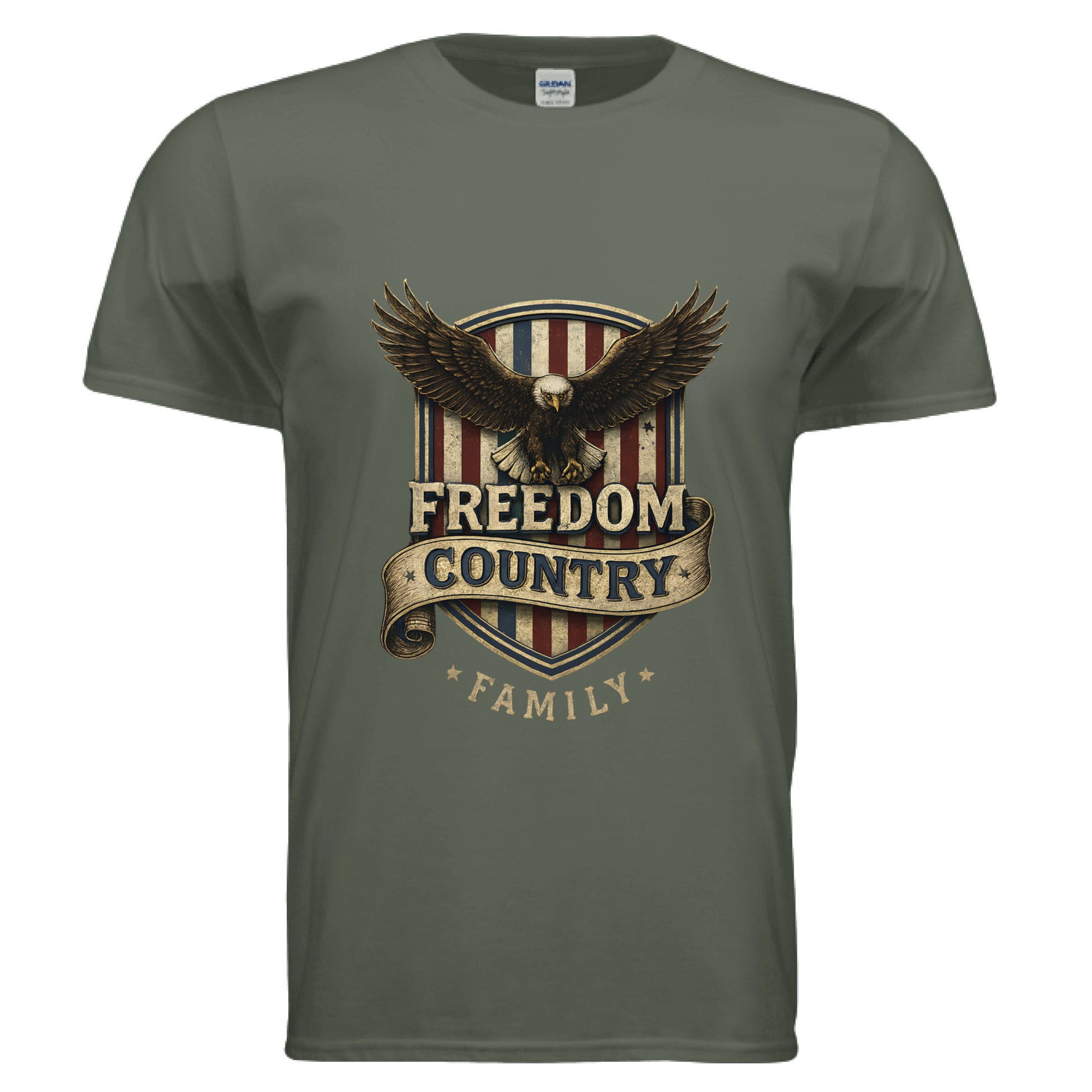 Freedom Country Family Patriot T-Shirt MILITARY GREEN Salvation Clothing and Accessories Apparel