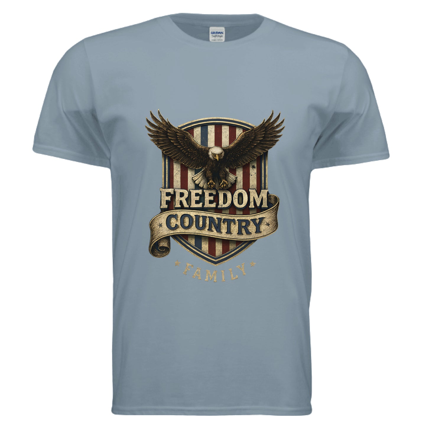 Freedom Country Family Patriot T-Shirt Stone Blue Salvation Clothing and Accessories Apparel