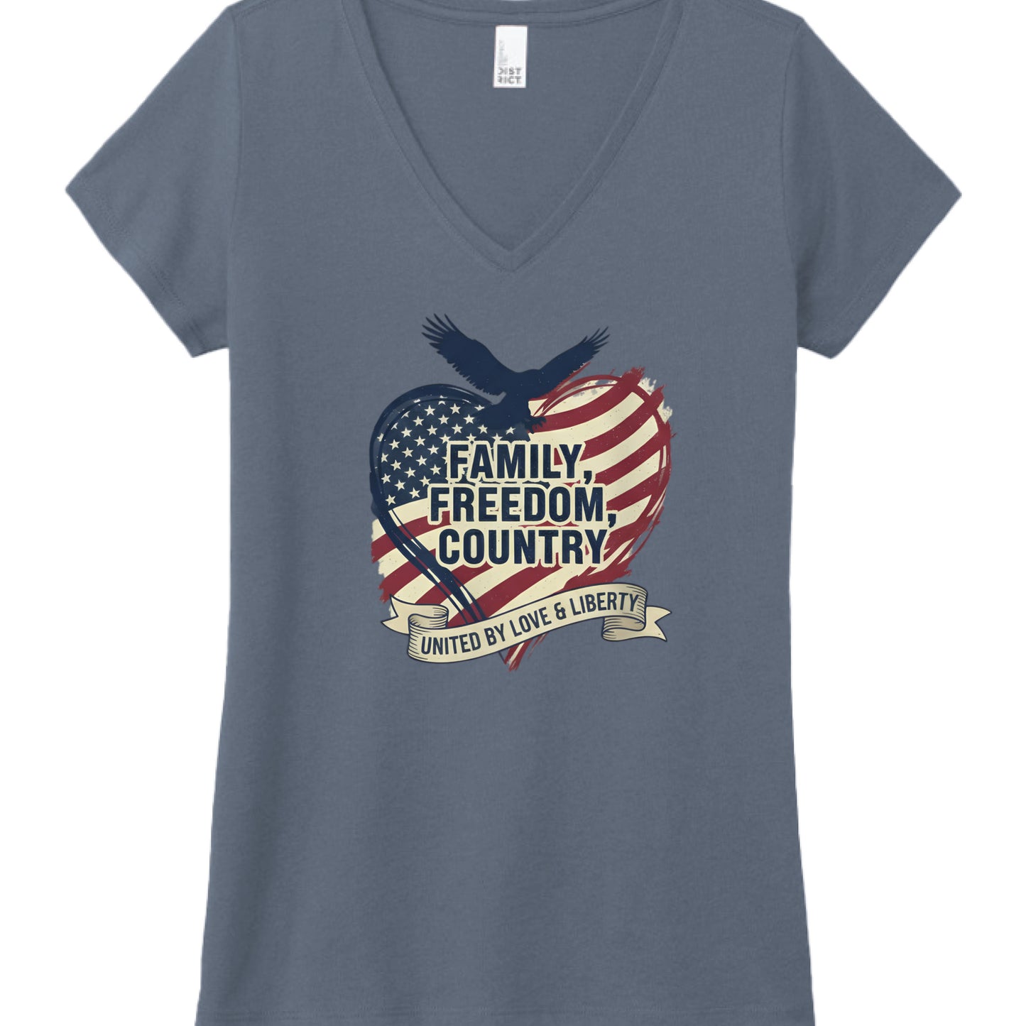 Family Freedom Country Patriot T-Shirt Navy Frost Salvation Clothing and Accessories Apparel