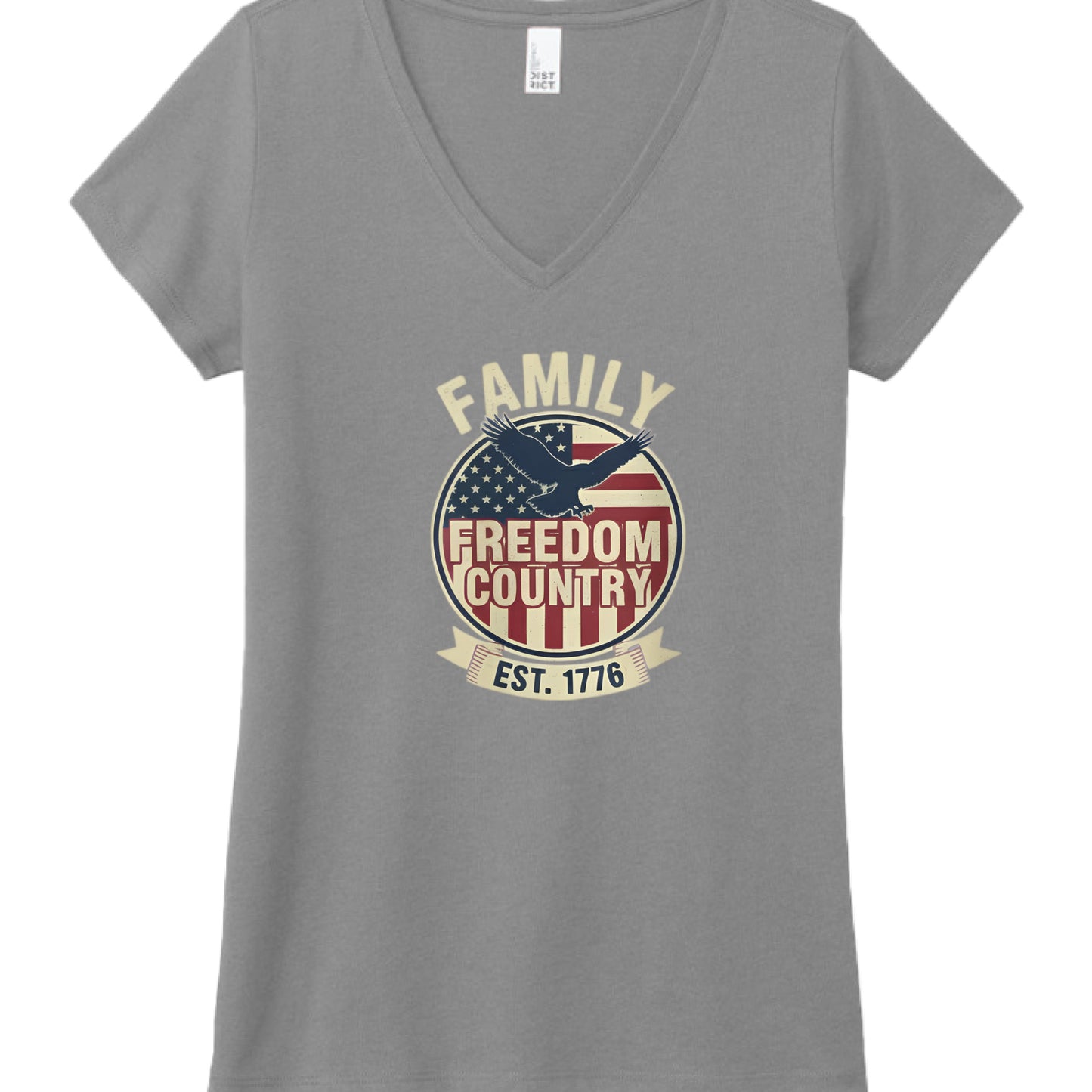 Family Freedom Country Patriot T-Shirt Grey Frost Salvation Clothing and Accessories Apparel