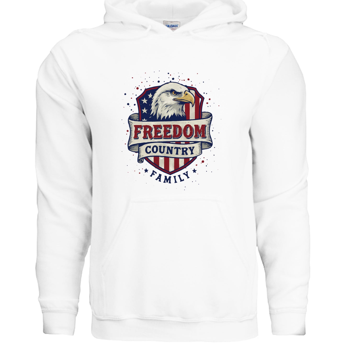 Freedom Country Family Patriot Hoodie WHITE Salvation Clothing and Accessories Apparel