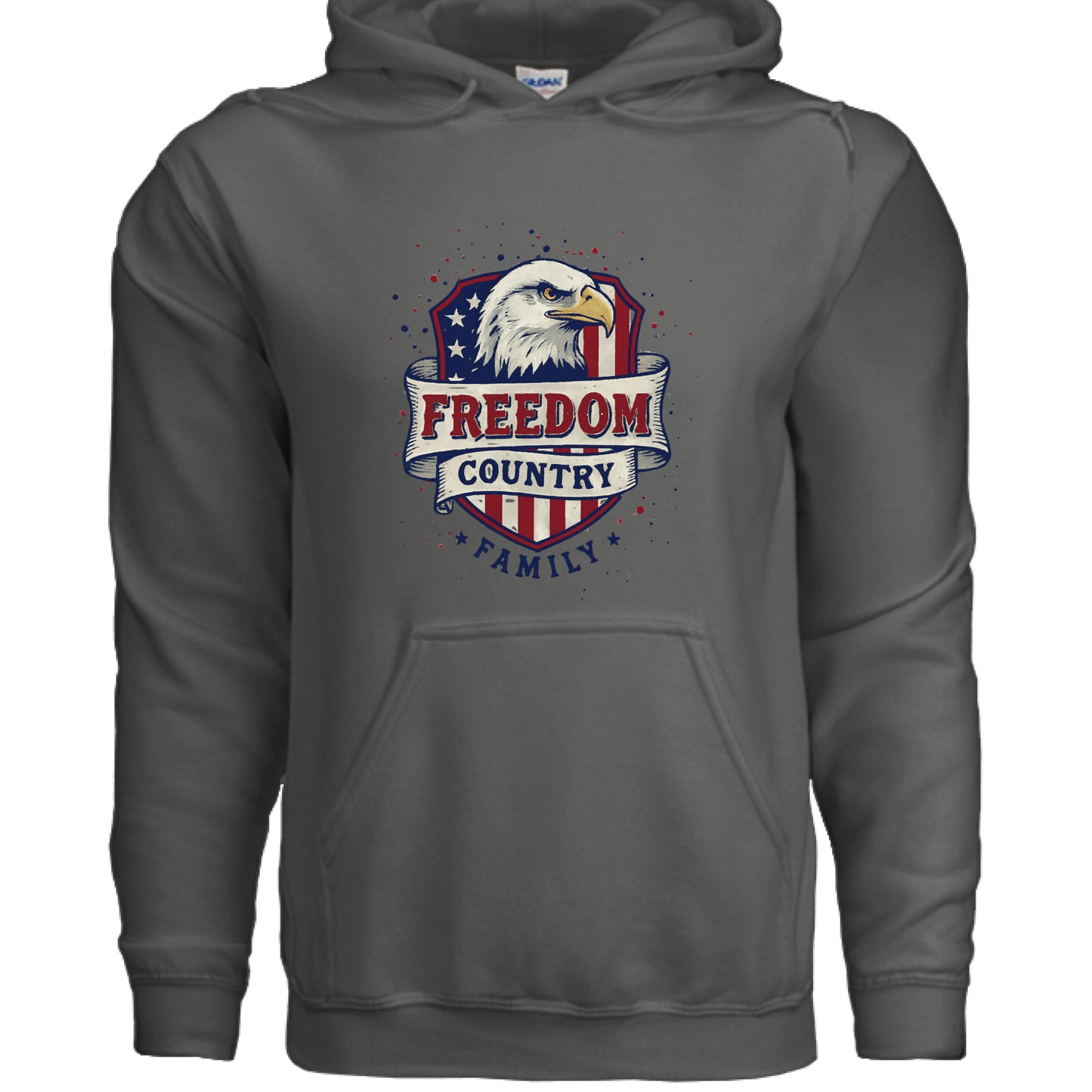Freedom Country Family Patriot Hoodie CHARCOAL Salvation Clothing and Accessories Apparel